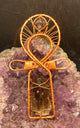 smoky quartz crystal and prophecy stone copper ankh