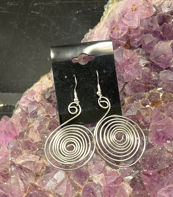 stainless steel spiral earrings