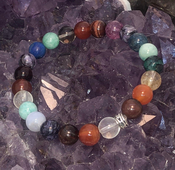 Mixed, gemstone, stretchy, bracelet 