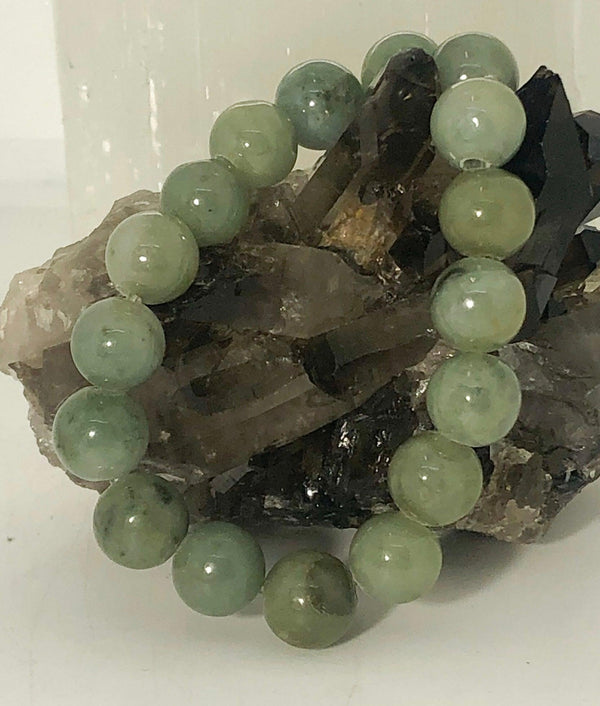 Canadian Jade 10mm Stretchy Bracelet - Infinite Treasures, LLC