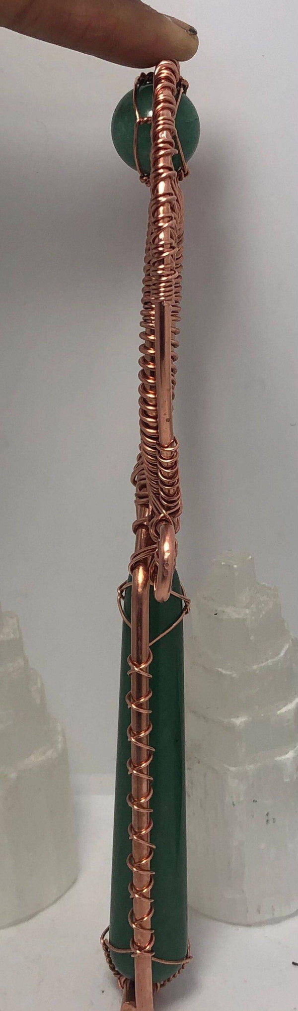 Green Aventurine Copper Crystal Healing Synergy Reiki Healing Ankh - Infinite Treasures, LLC