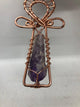 Bahia Dogtooth Amethyst Copper Ankh Pendant Necklace - Infinite Treasures, LLC