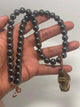 20inch Hematite Beaded necklace with Tigers Eye Wirewrapped Pendant - Infinite Treasures, LLC