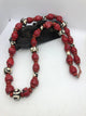 34 inch Red Coral and African Bone Beads Beaded Necklace - Infinite Treasures, LLC