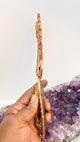 Double Terminated Namibian Smoky Citrine and Golden Healer Handheld Ankh - Infinite Treasures, LLC