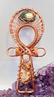 Copper Nugget with Peridot/Copper Tumble Stone POCKET Ankh - Infinite Treasures, LLC