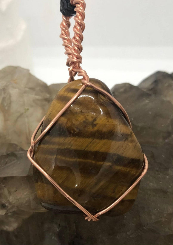 Pick your Gemstone Wirewrapped Crystal Copper Pendant - Infinite Treasures, LLC