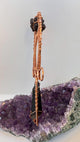 Smoky Lemurian Seed Quartz Crystal and Prophecy Stone Handheld Copper Ankh - Infinite Treasures, LLC