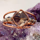 Smoky Quartz with Smoky Quartz Side Stones  Crystal Copper Bracelet Wire wrapped Handmade - Infinite Treasures, LLC