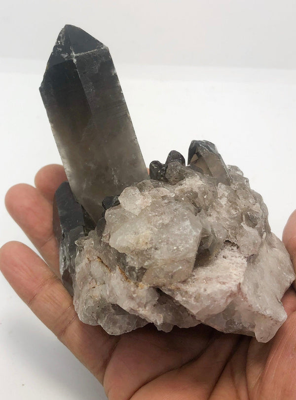 4.5" 1lb Smoky Quartz Cluster Natural Druzy Mineral - Infinite Treasures, LLC